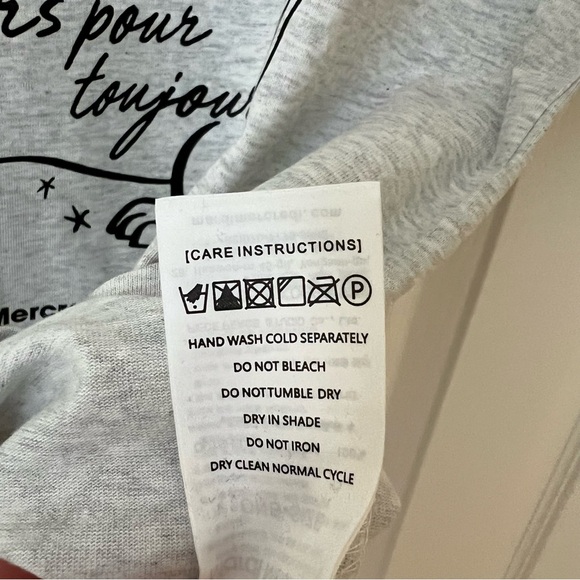 NWOT MARDI MERCREDI TSHIRT SWING THE TAIL DDANJI FLOWER CHOKER_OATMEAL BLACK - Picture 7 of 8